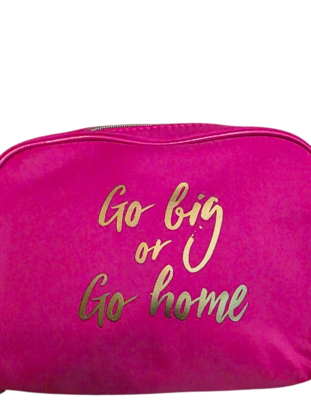 Lancôme Hot Pink Cosmetic Pouch with Gold Plate